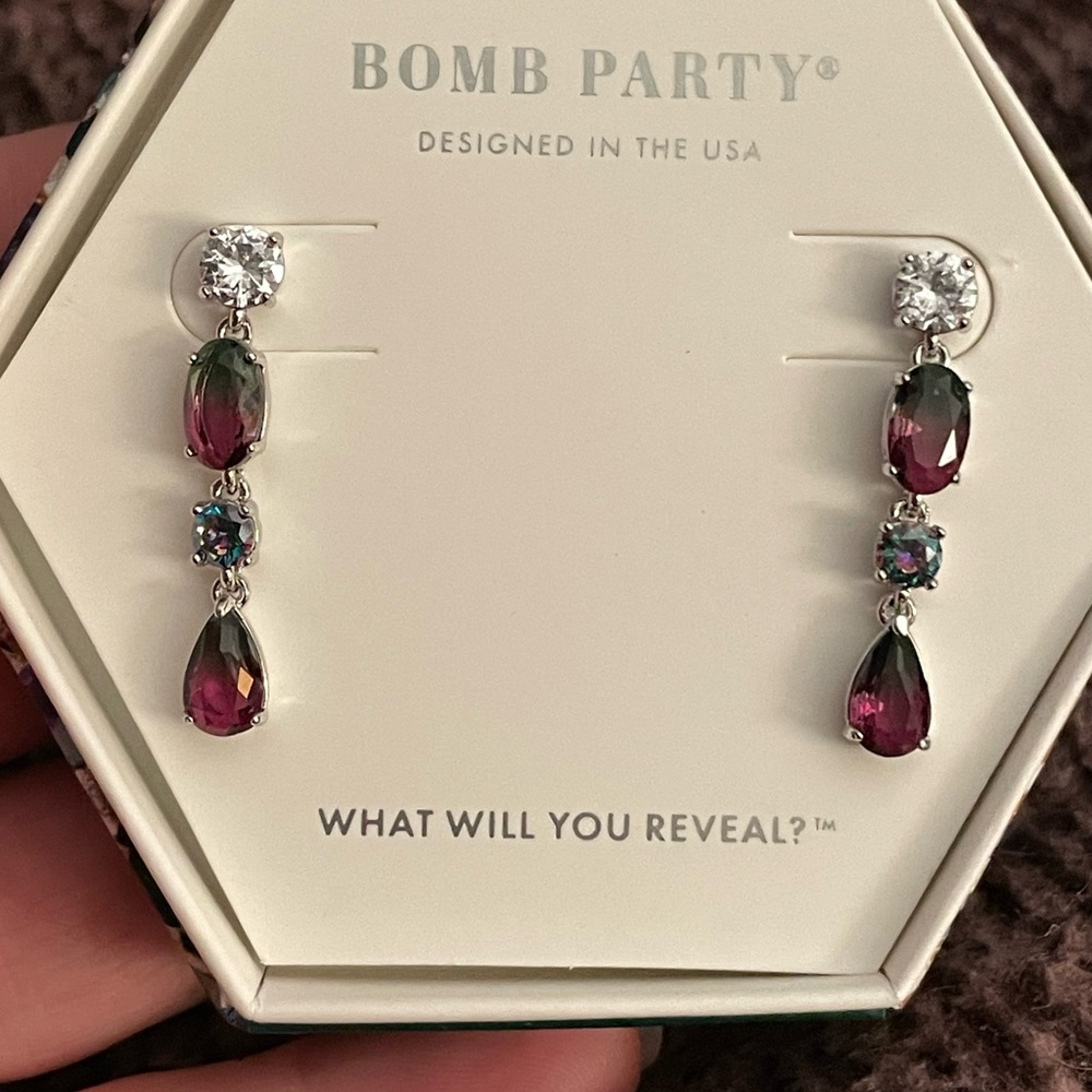 Rhodium earrings